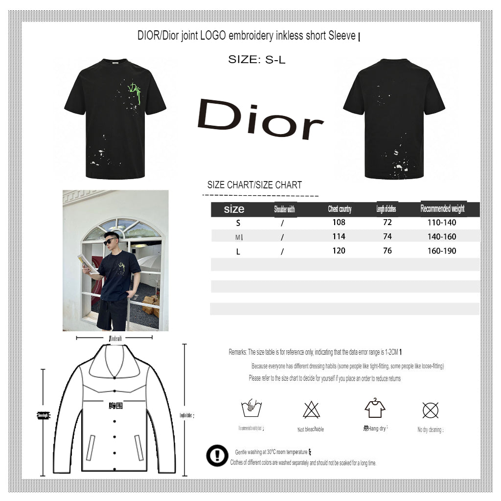 Dior Artistic Splatter T-Shirt (Black) - Phantom Kicks