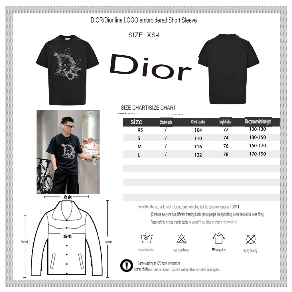 Dior Scribble Design T-Shirt (Black) - Phantom Kicks