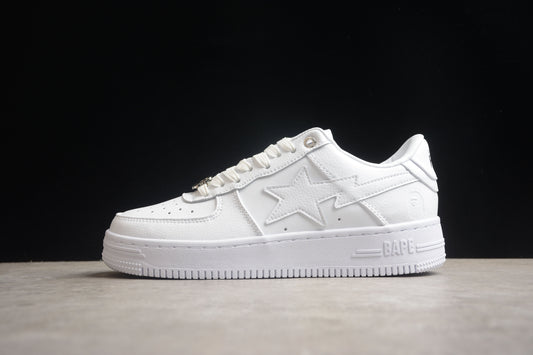 BAPE STA Low-Top Sneakers in All-White - Phantom Kicks