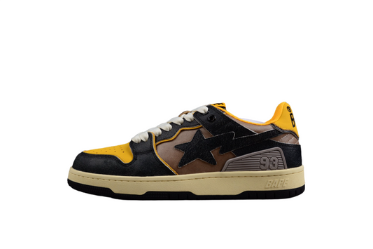 BAPE STA Low Top Sneakers in Black and Yellow - Phantom Kicks