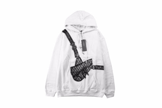 Dior White Hoodie with Bag Design - Phantom Kicks