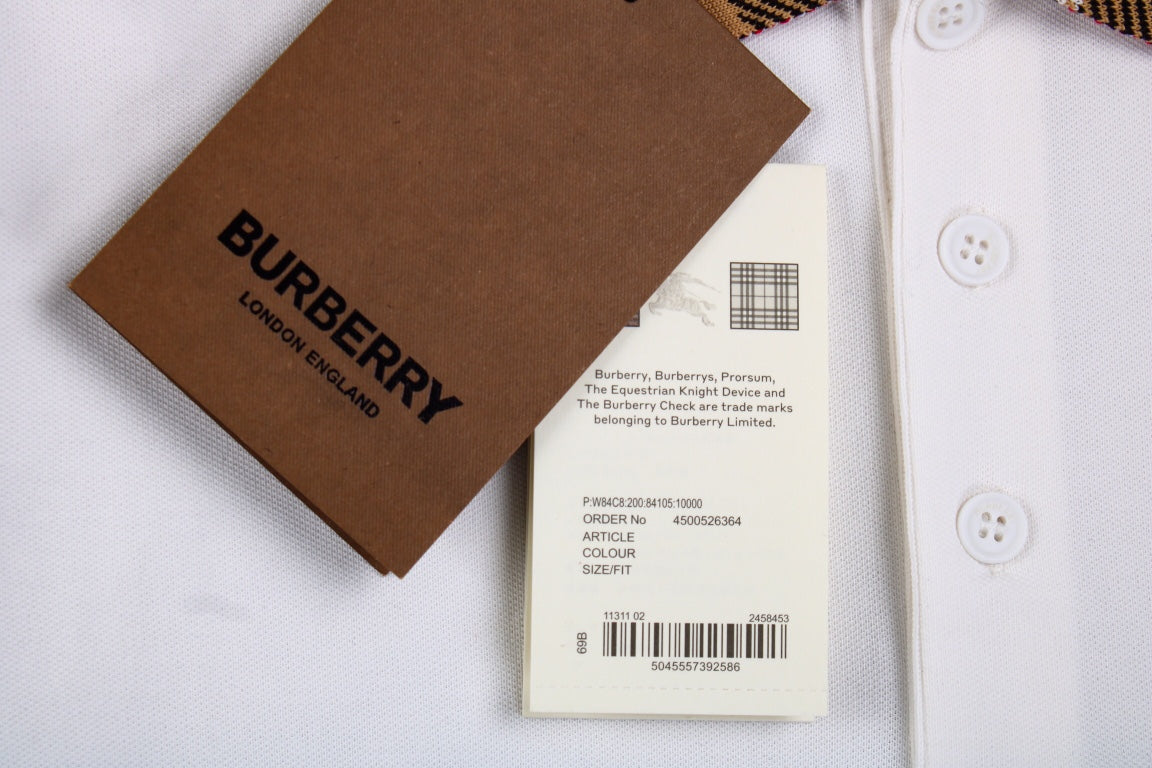 Burberry Check Collar Polo - White - Phantom Kicks