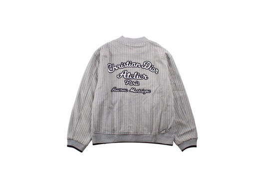 Dior Striped Bomber Jacket - Grey - Phantom Kicks