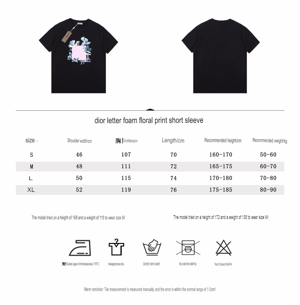 Dior T-Shirt with Floral Graphic Design - Phantom Kicks