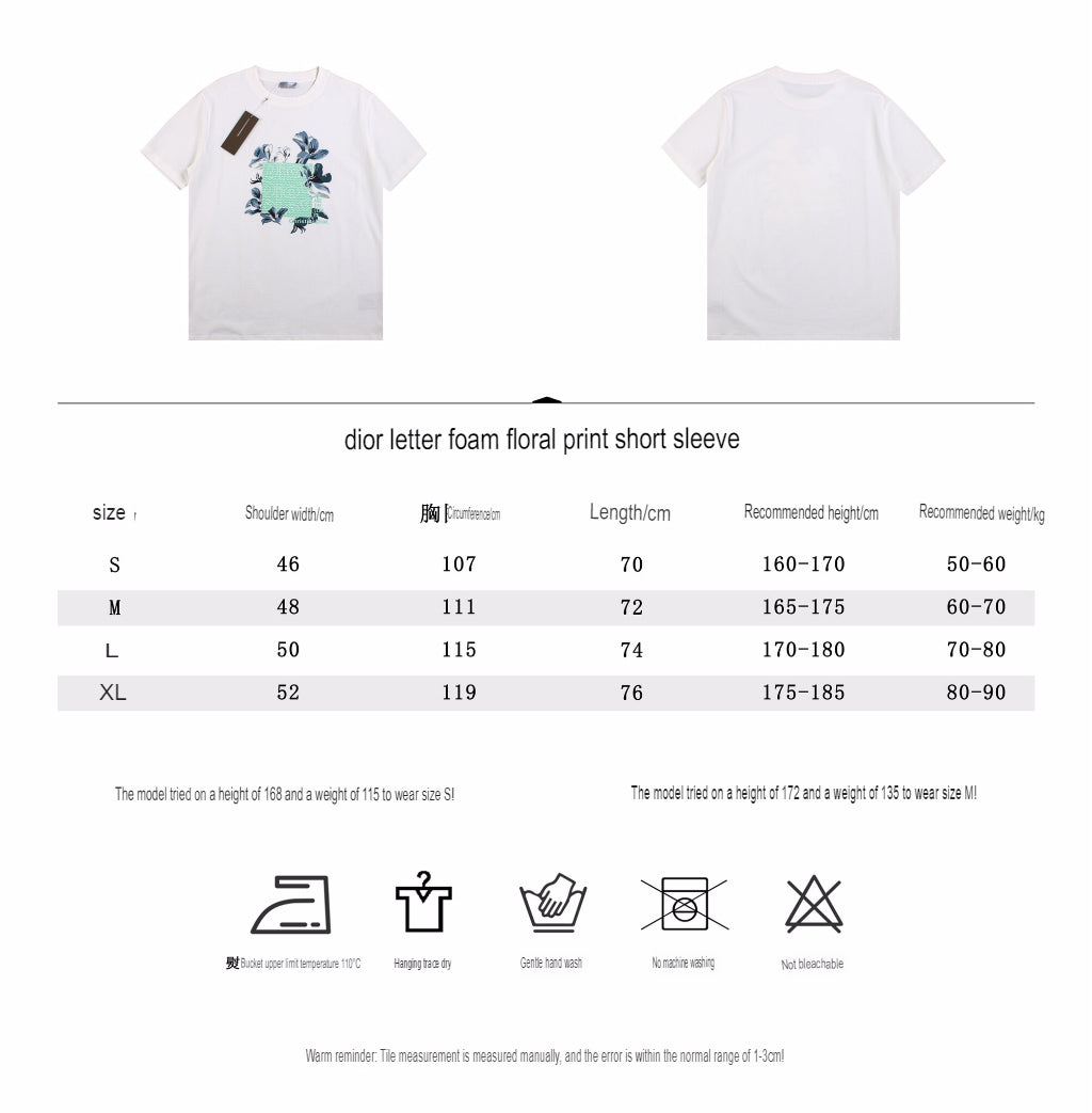 Dior T-Shirt with Floral Graphic Design - Phantom Kicks