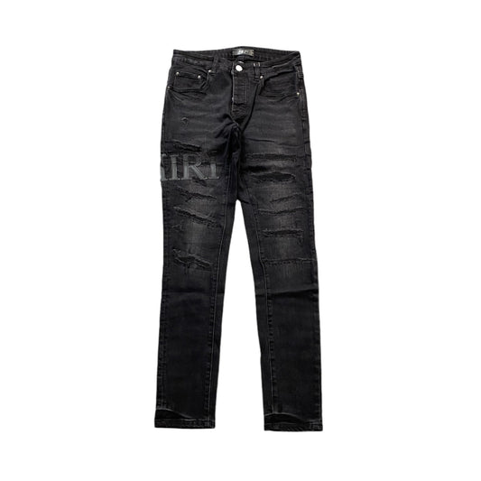 AMIRI CORE APPLIQUE BLACK LEATHER JEANS - Phantom Kicks