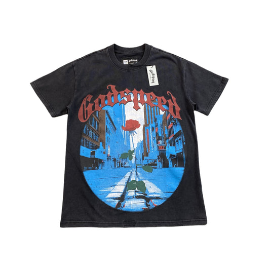 GODSPEED E PLURIBUS UNUM T-SHIRT WASHED BLACK - Phantom Kicks