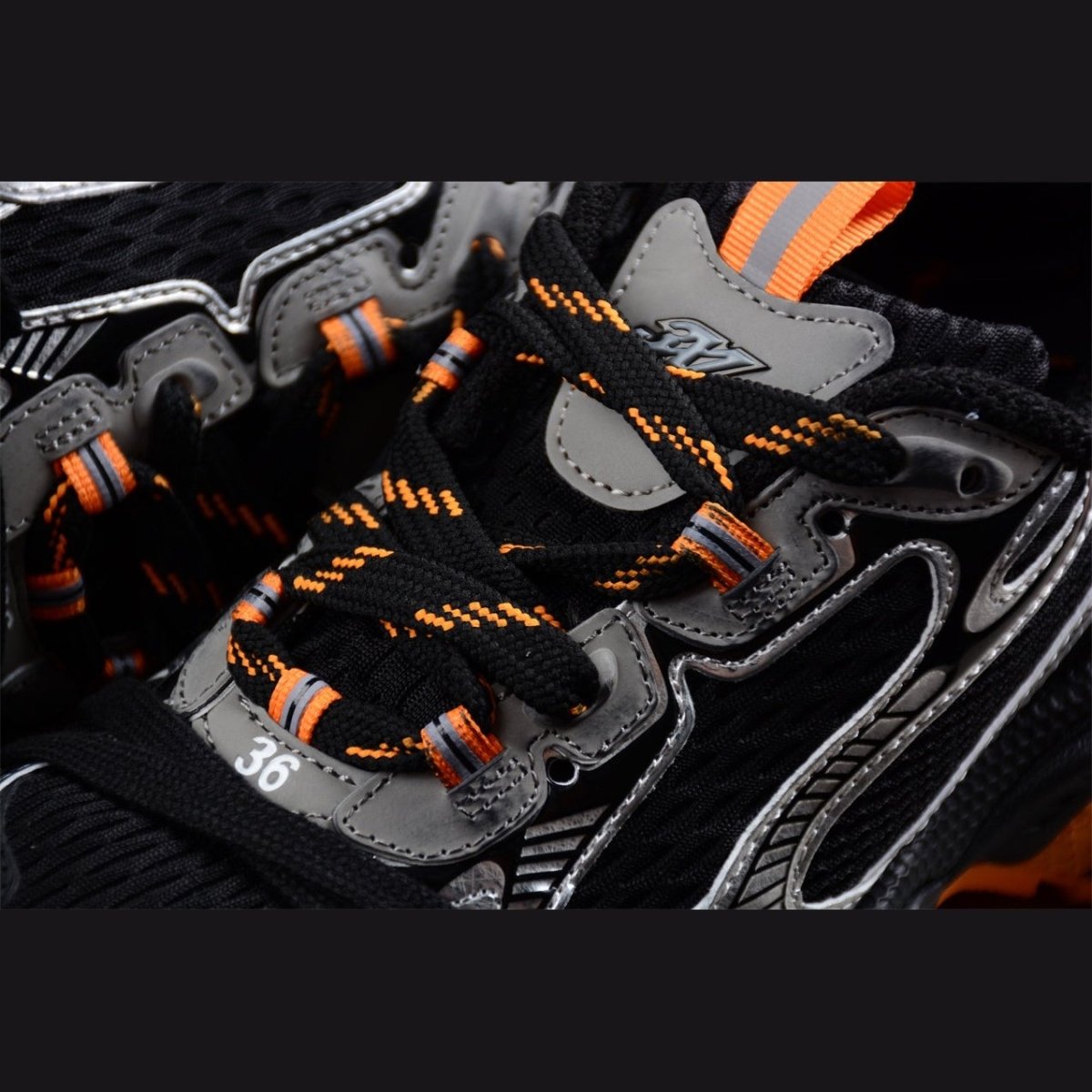 BALENCIAGA 3XL x BLACK ORANGE GREY - Phantom Kicks