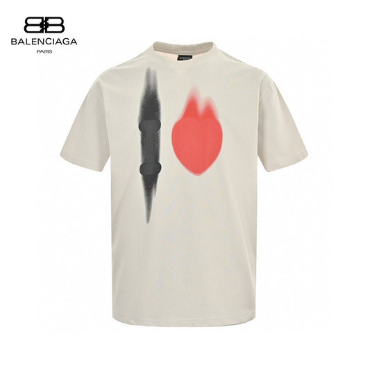 Balenciaga Beige T-Shirt with Abstract Graphic - Phantom Kicks