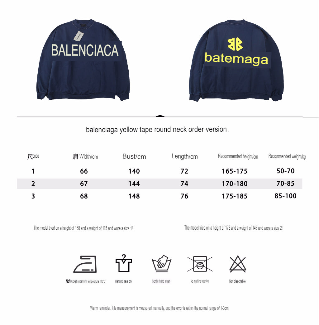Balenciaga Navy Blue Crewneck - Phantom Kicks