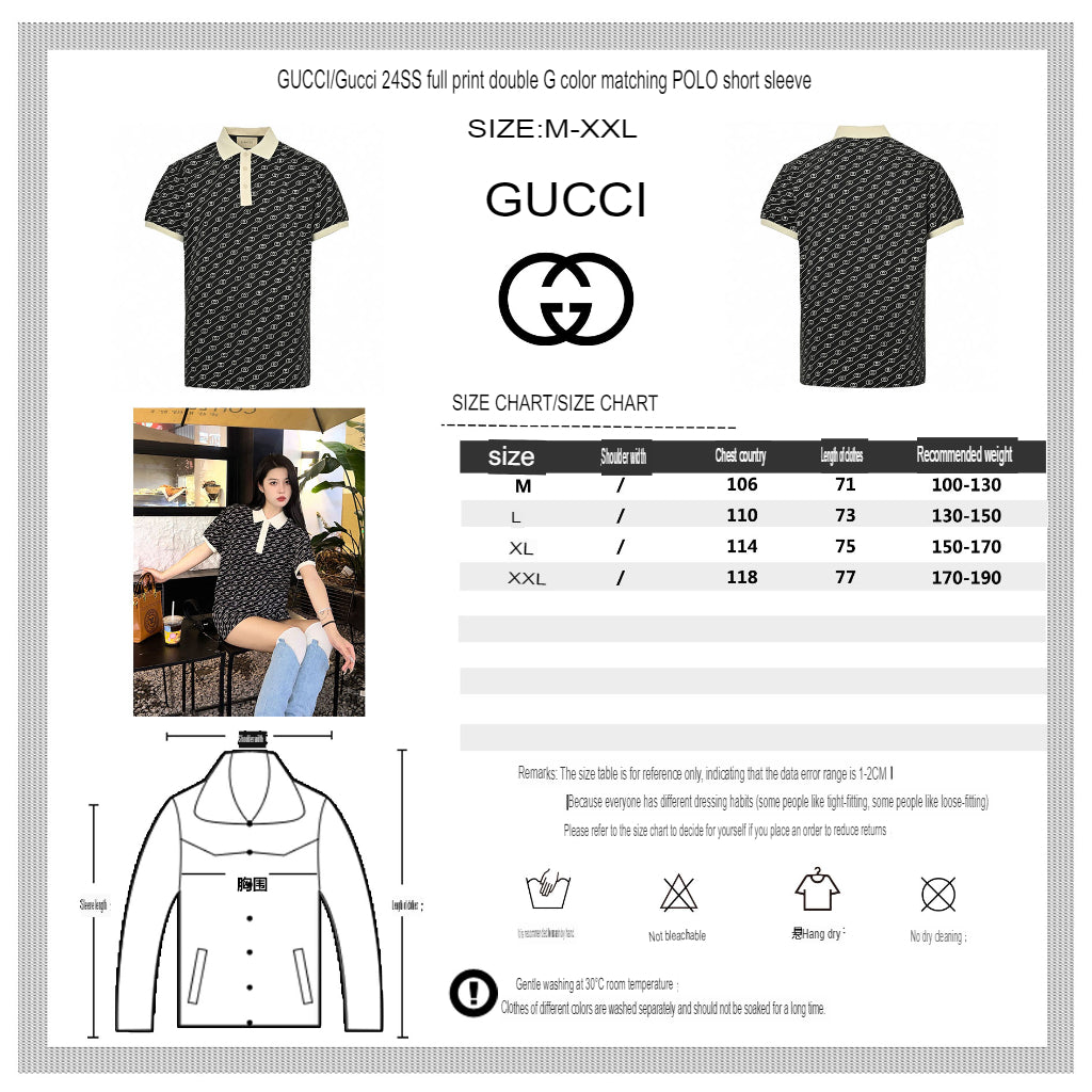 GUCCI GG PATTERN POLO SHIRT BLACK - Phantom Kicks