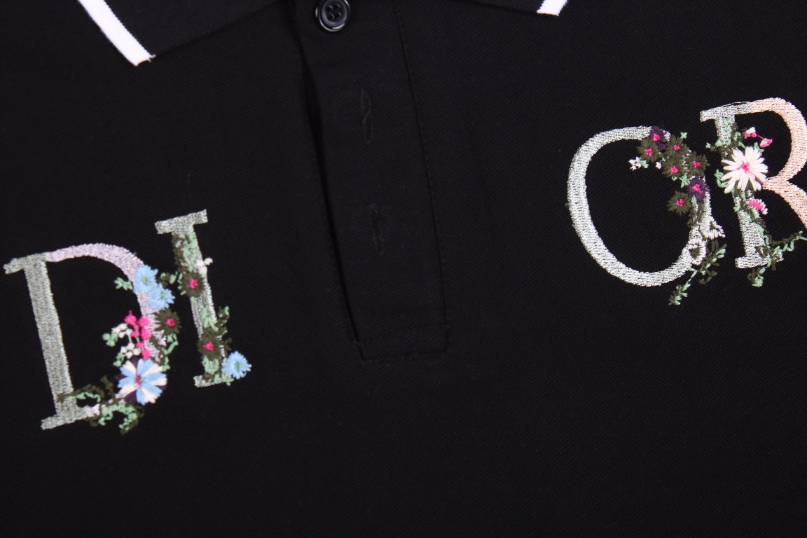 Dior Polo Shirt with Floral Logo Design - Phantom Kicks
