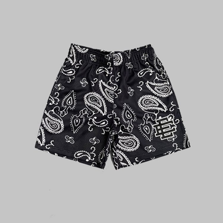 EE Shorts Cashew flowers Black - Phantom Kicks