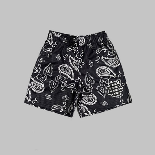 EE Shorts Cashew flowers Black - Phantom Kicks