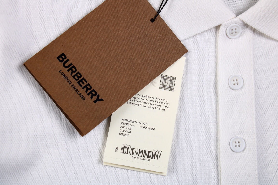 Burberry Embroidered Knight Polo - White - Phantom Kicks