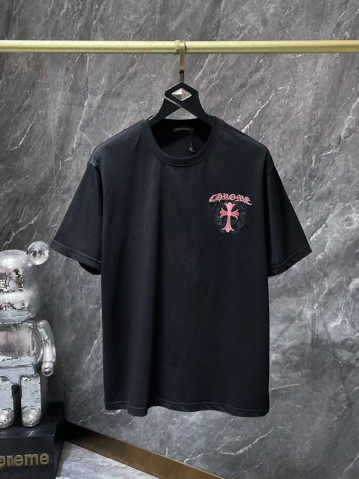 Chrome Hearts Classic Crewneck T-Shirt in Black/Pink