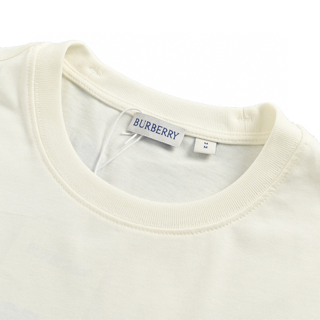 Burberry White T-Shirt with Blue Design - Phantom Kicks