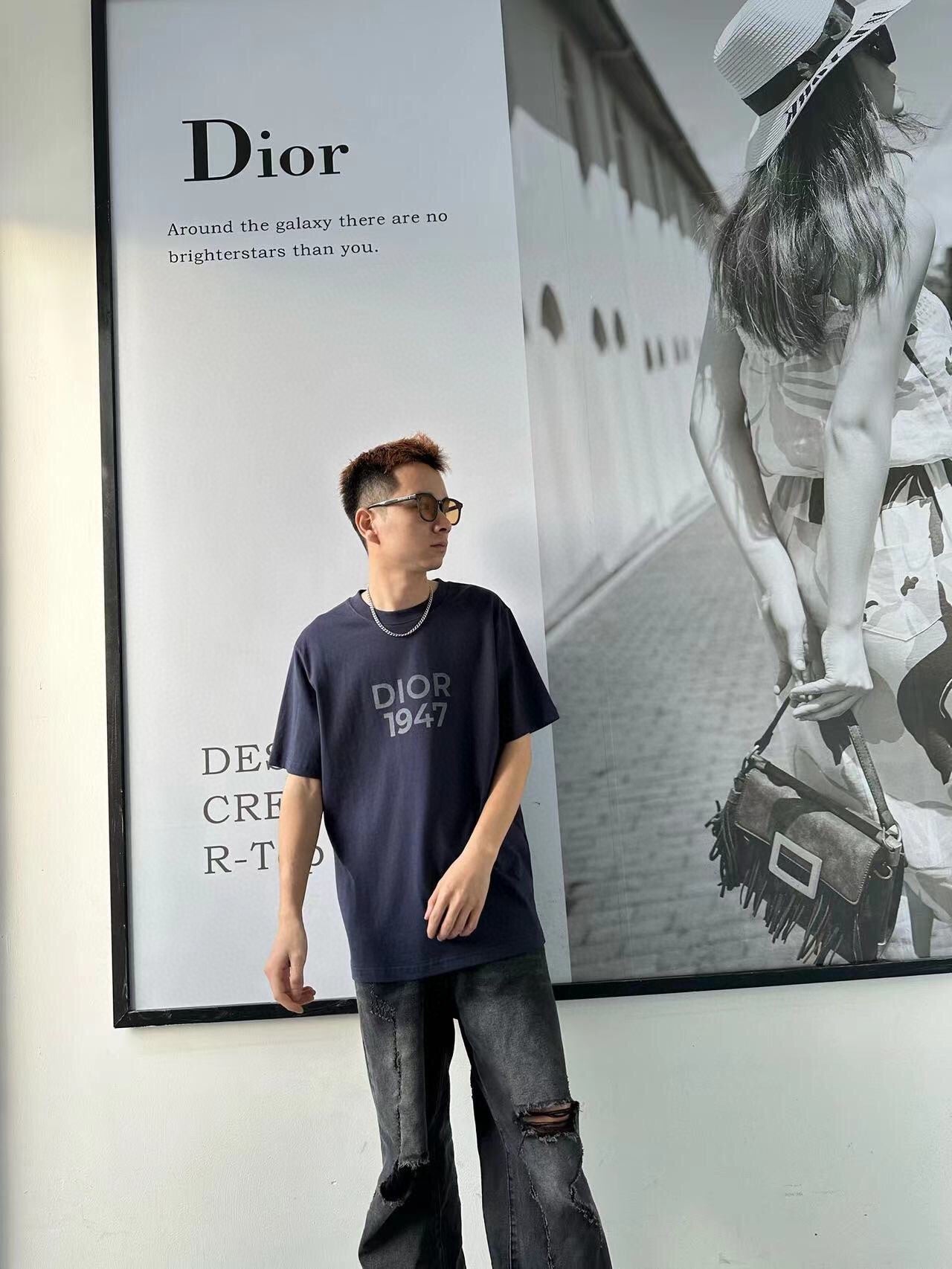 Dior 1947 T-Shirt - Navy - Phantom Kicks