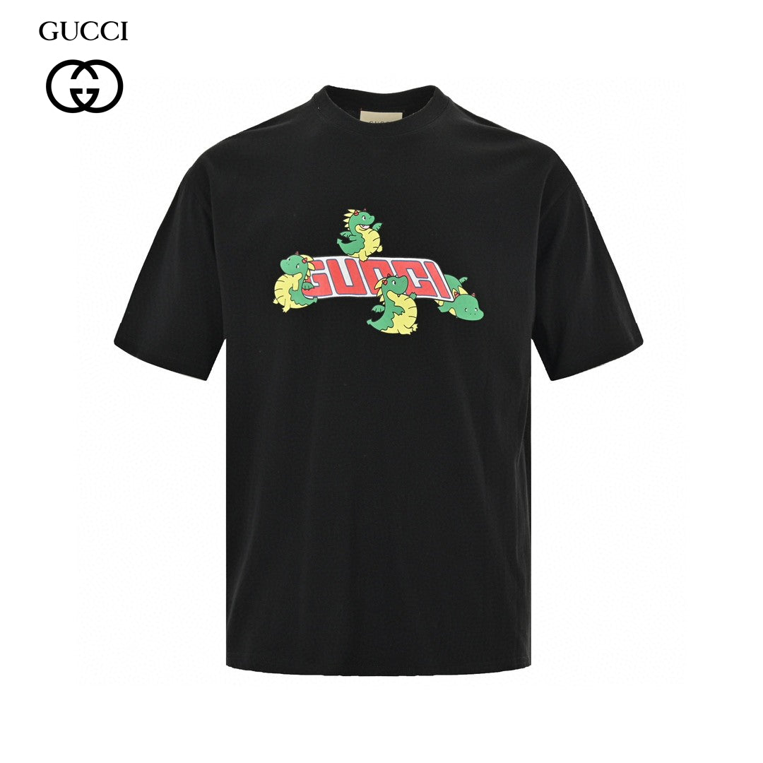 Gucci Black T-Shirt with Dinosaur Graphic - Phantom Kicks