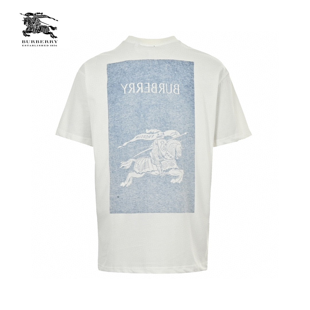 Burberry White T-Shirt with Knight Graphic - Phantom Kicks