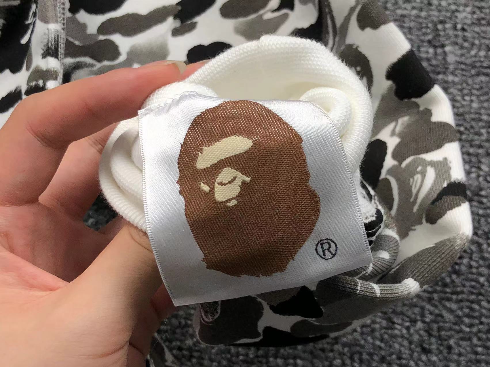 BAPE ABC CAMO SHARK FULL ZIP HOODIE GREY - Phantom Kicks