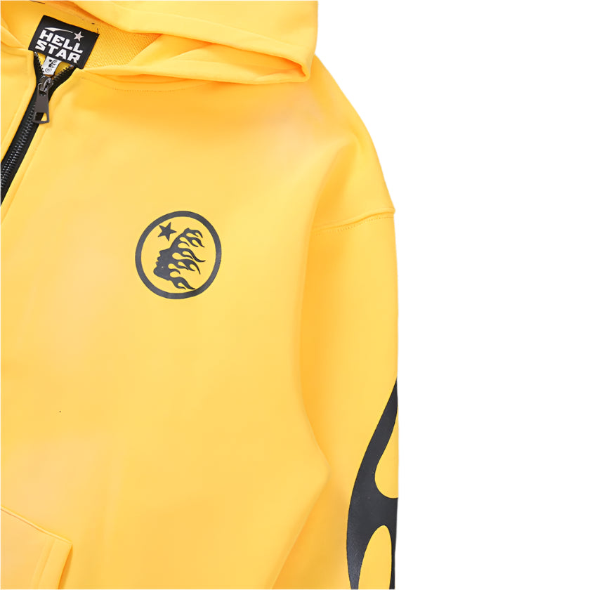 Hellstar "Records" Yellow Zip Hoodie - Phantom Kicks