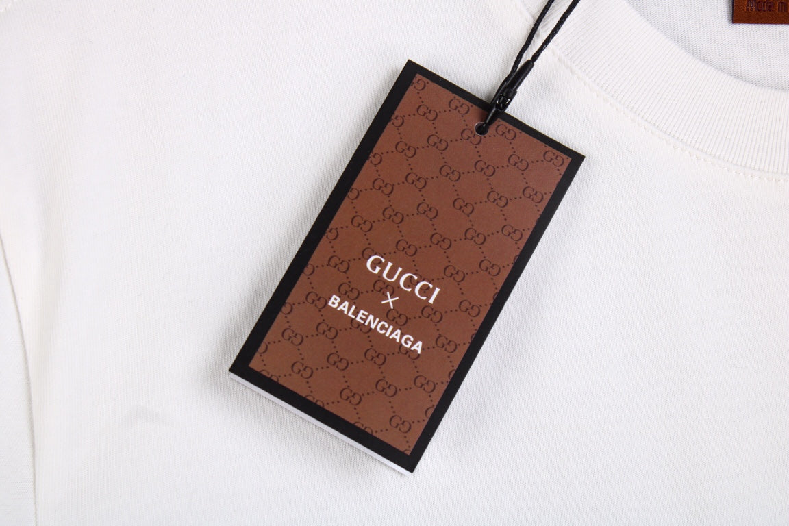 GUCCI x BALENCIAGA FLOWER LOGO T-SHIRT WHITE - Phantom Kicks