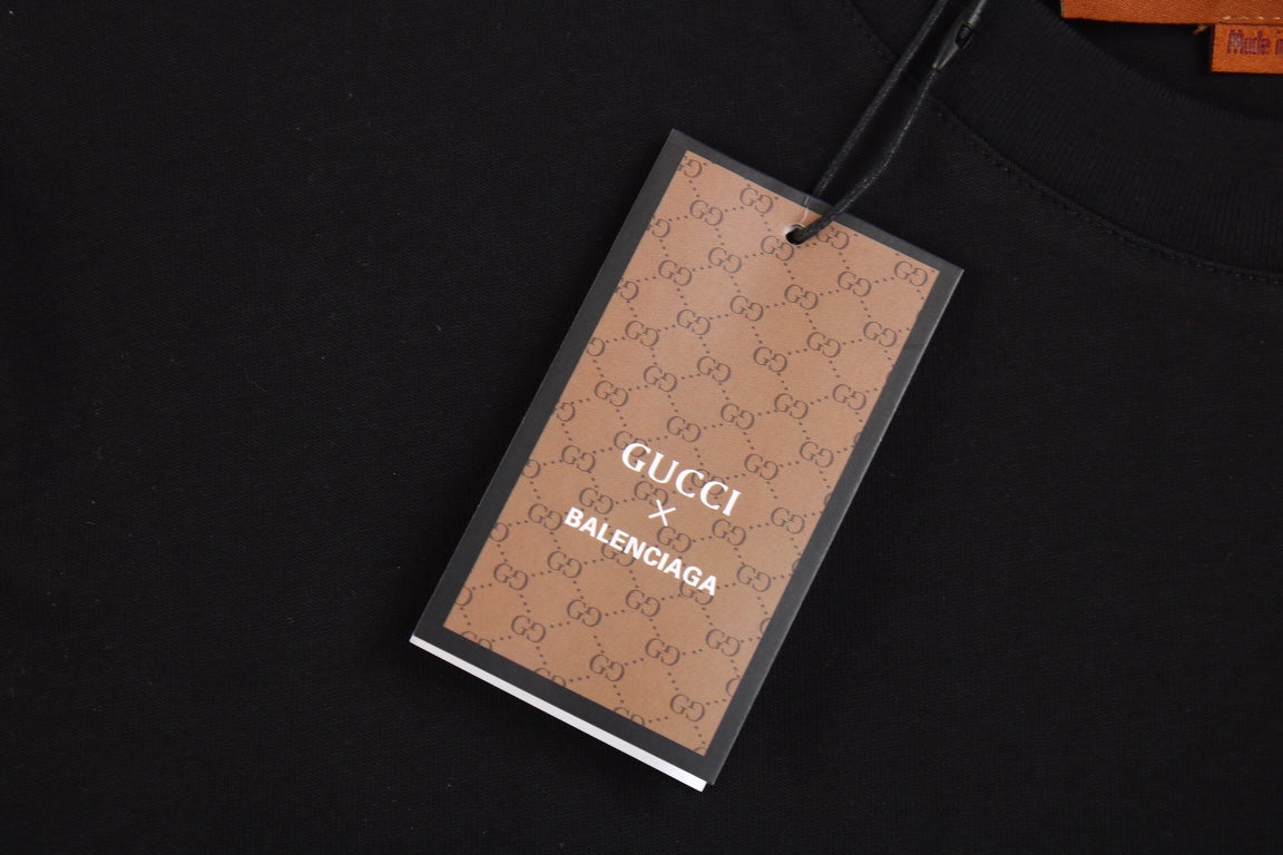 GUCCI x BALENCIAGA FLOWER LOGO T-SHIRT BLACK - Phantom Kicks