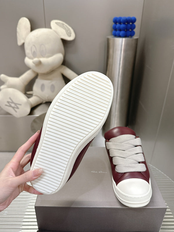 Rick Owens Burgundy Low-Top Sneakers - Phantom Kicks