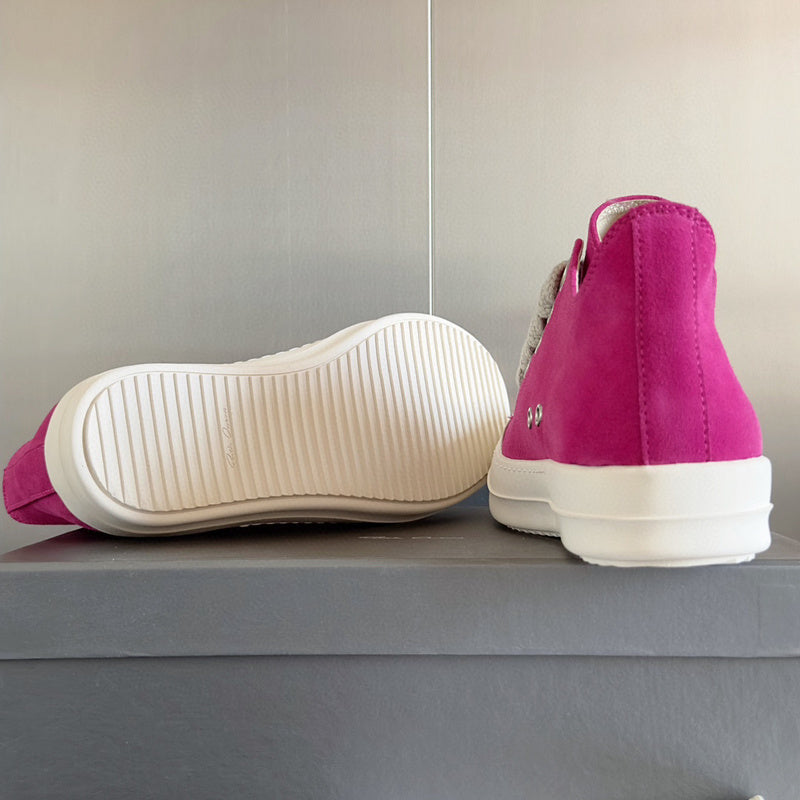 Rick Owens Pink Suede Low-Top Sneakers - Phantom Kicks