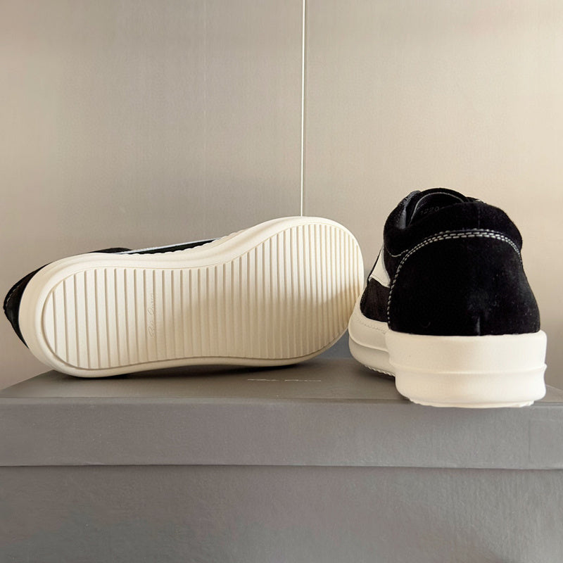 Rick Owens Black Suede Low-Top Sneakers - Phantom Kicks
