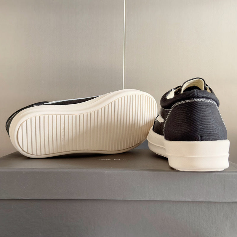 Rick Owens Black Canvas Low-Top Sneakers - Phantom Kicks