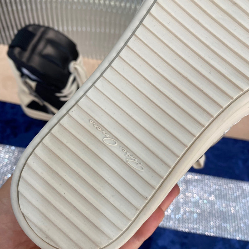 Rick Owens Geobasket Sneakers - Black and White - Phantom Kicks