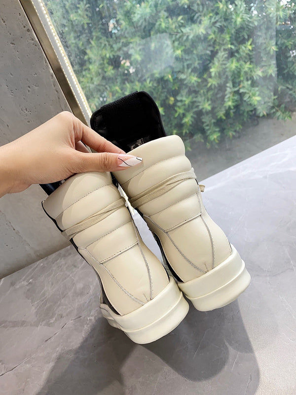 Rick Owens Geobasket Sneakers - Black and Cream - Phantom Kicks