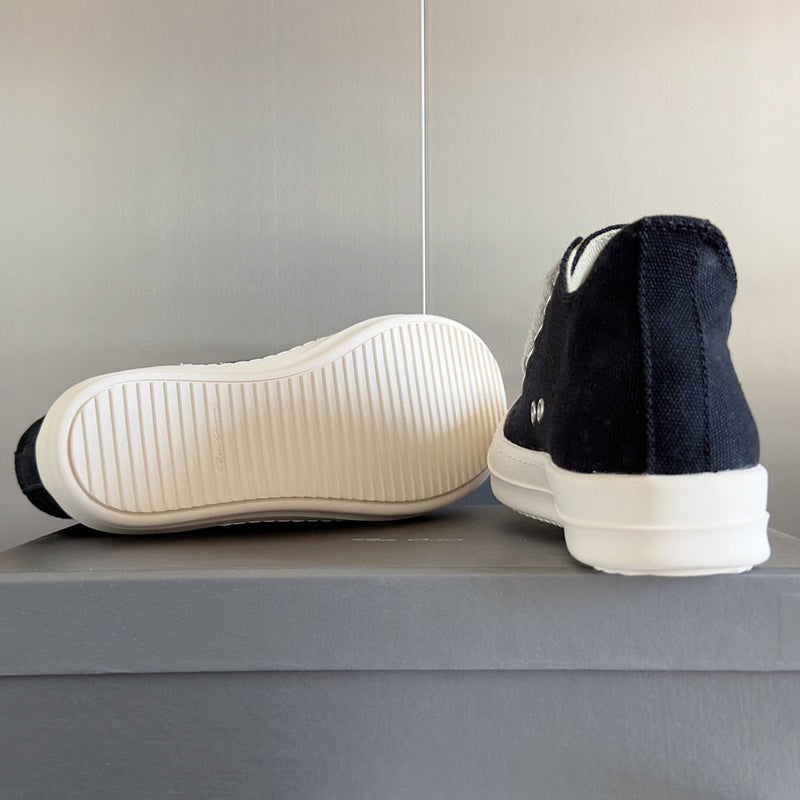 Rick Owens Black Canvas Low-Top Sneakers - Phantom Kicks