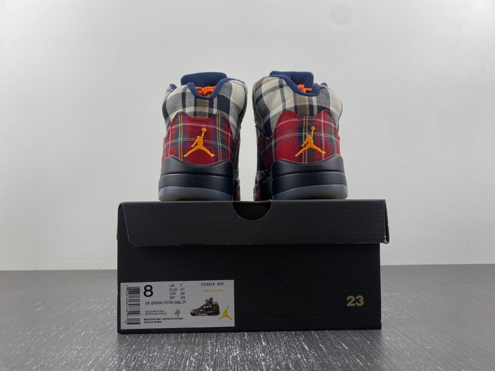 JORDAN 5 bold plaid multi-colorway - Phantom Kicks