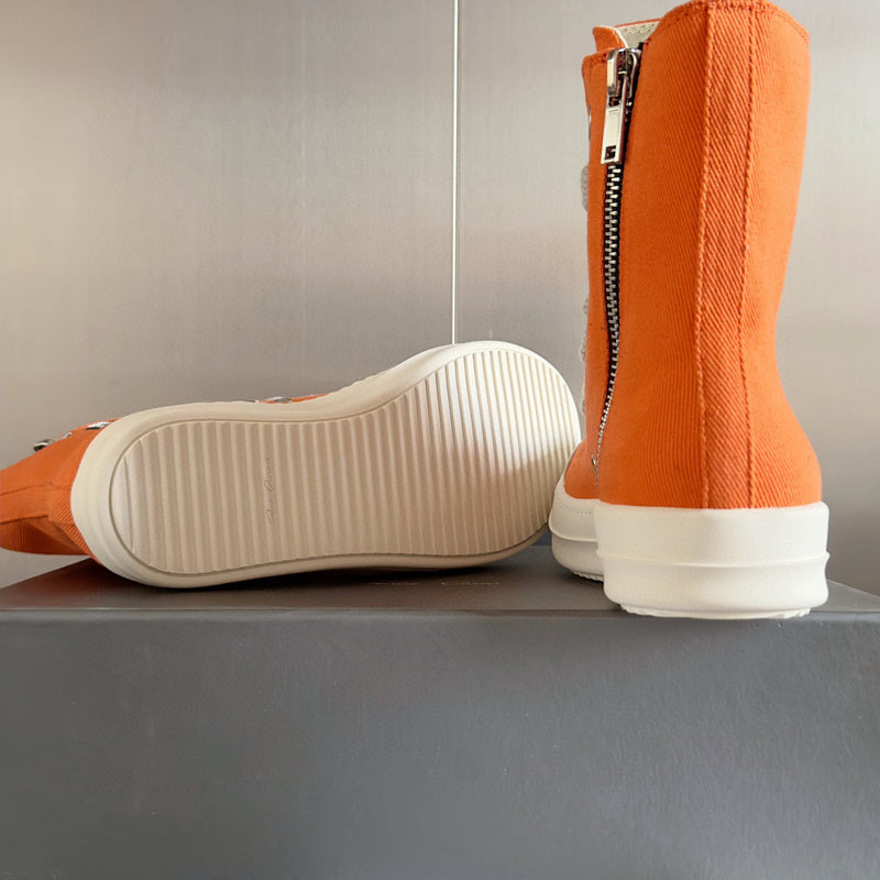 Rick Owens Orange High-Top Sneakers - Phantom Kicks