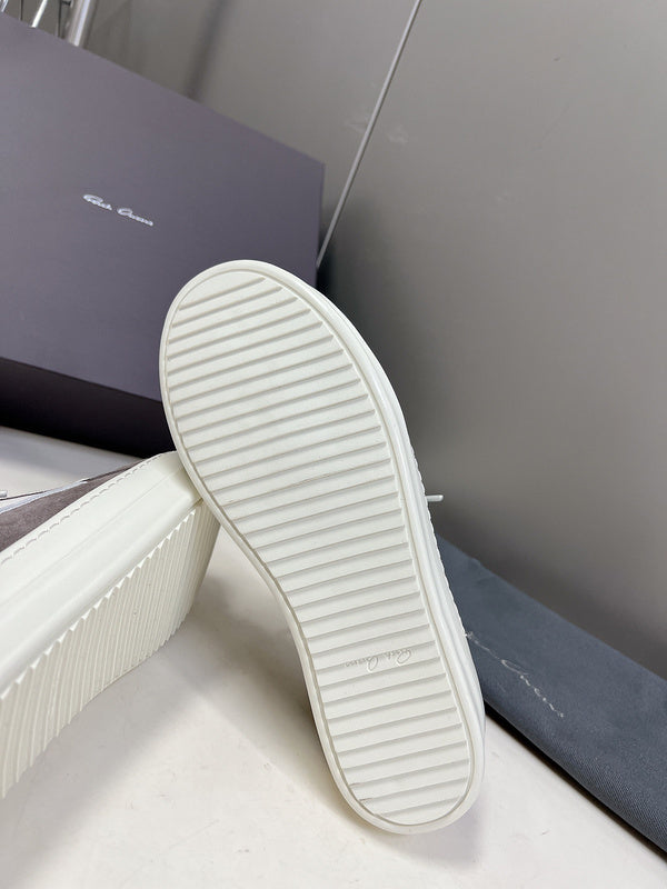 Rick Owens Low-Top Sneakers - Grey Suede - Phantom Kicks
