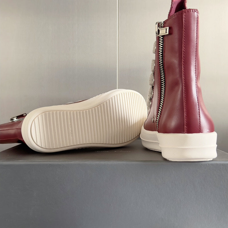 Rick Owens Red High-Top Sneakers - Phantom Kicks