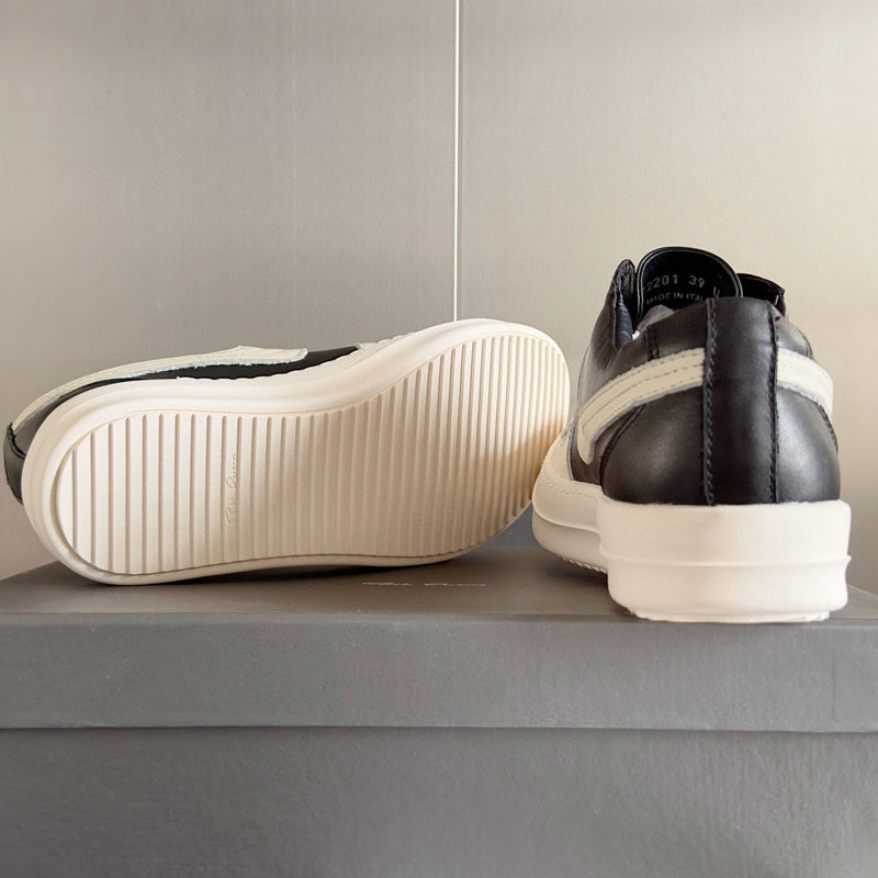 Rick Owens Black and White Low-Top Sneakers - Phantom Kicks