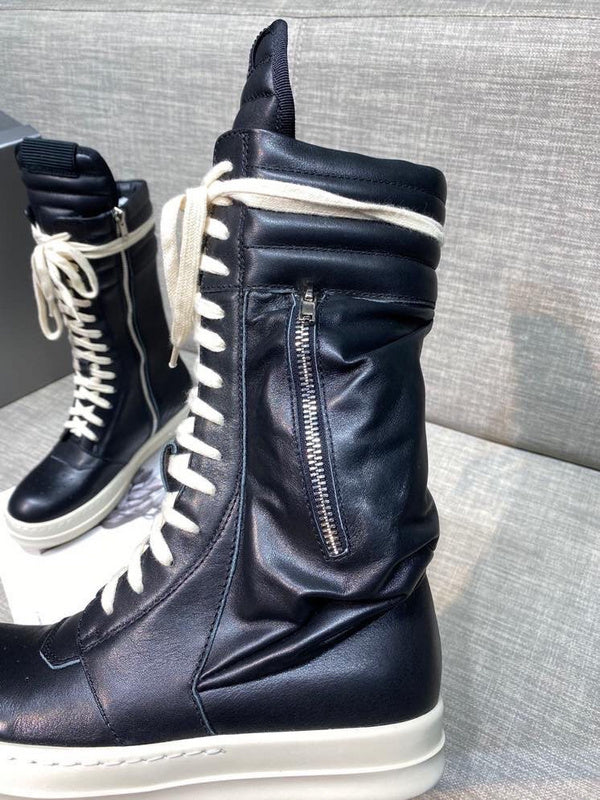 High-Top Leather Lace-Up Boots - Phantom Kicks
