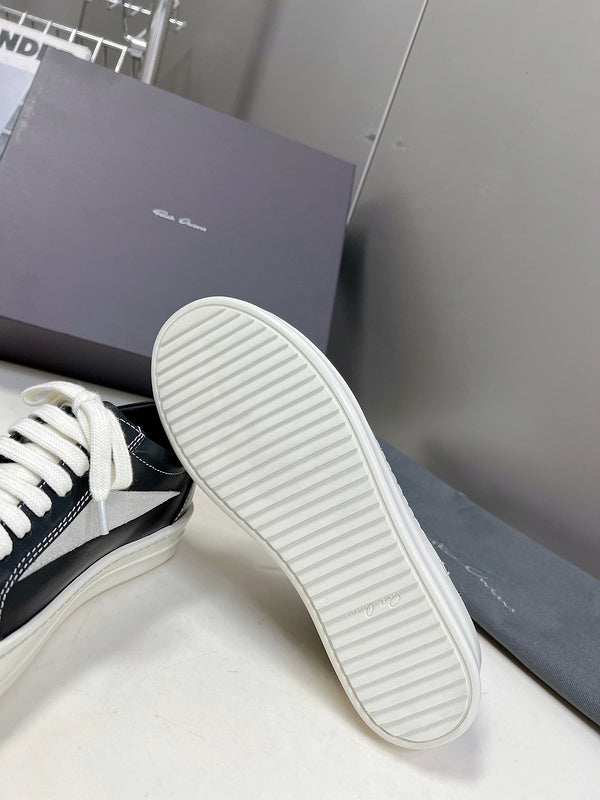 Rick Owens Low-Top Sneakers - Black Leather - Phantom Kicks