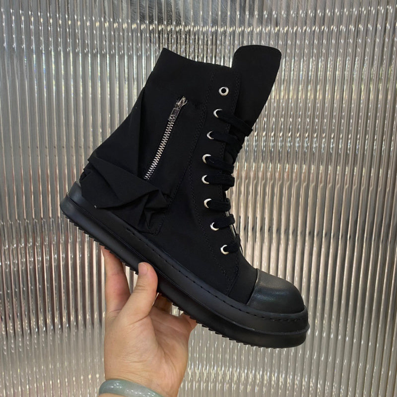 Rick Owens High-Top Nylon Boots - All Black - Phantom Kicks