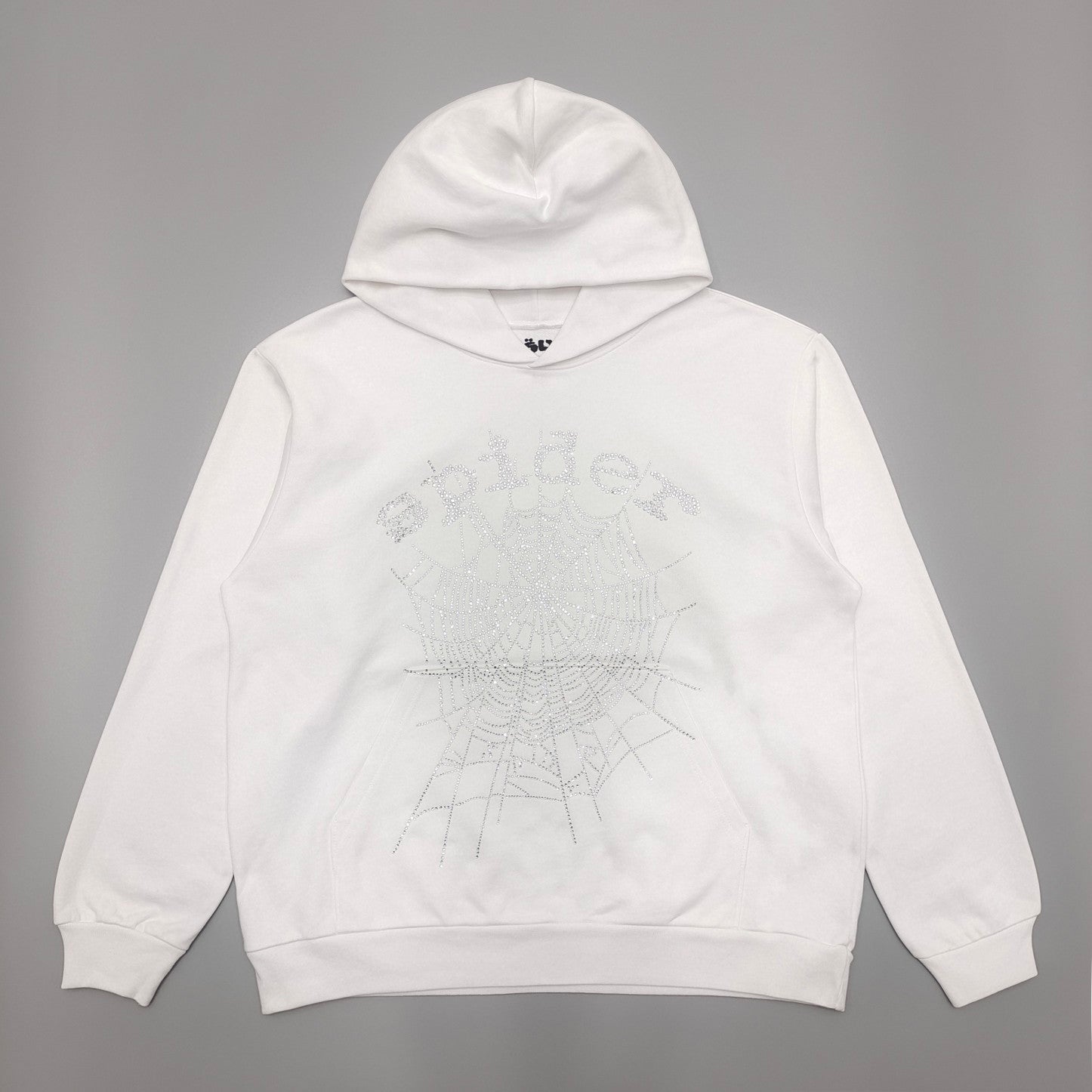 SP5DER OG RHINESTONE LOGO HOODIE WHITE - Phantom Kicks