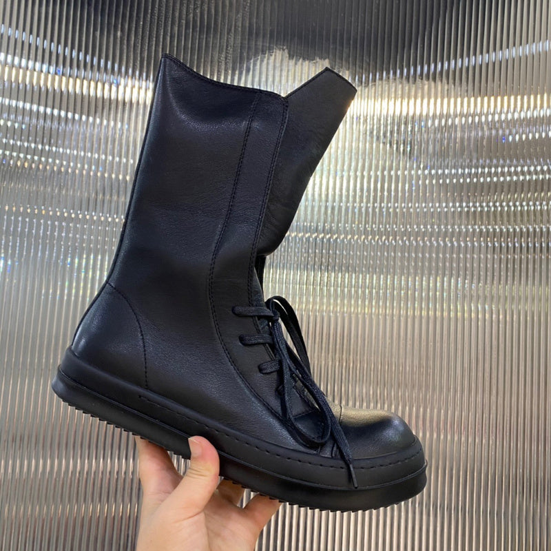 High-Top Leather Lace-Up Boots - Phantom Kicks