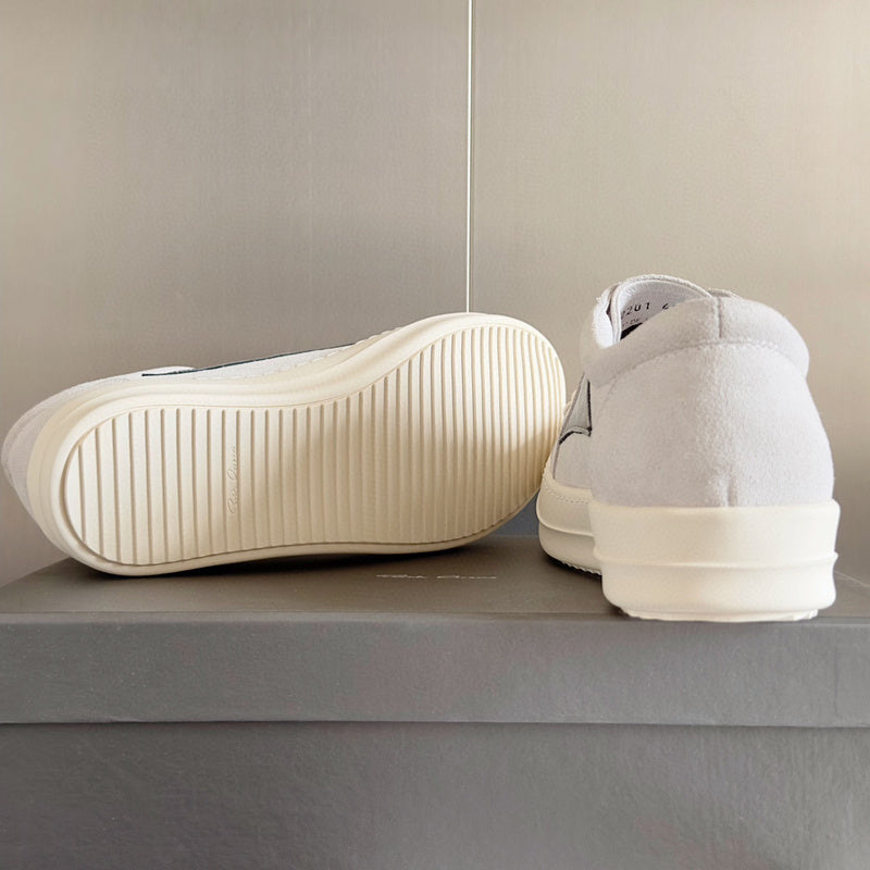 Rick Owens White Suede Low-Top Sneakers - Phantom Kicks