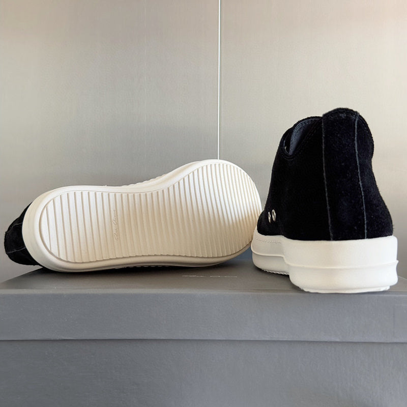 Rick Owens Black Suede Low-Top Sneakers - Phantom Kicks
