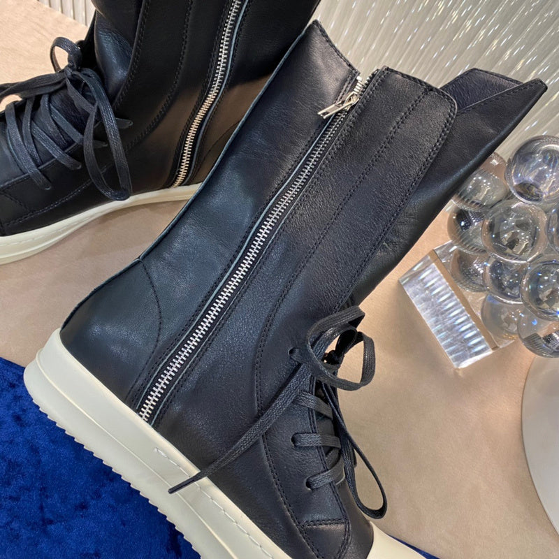 High-Top Leather Combat Boots - Phantom Kicks