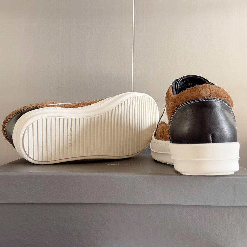 Rick Owens Black and Brown Low-Top Sneakers - Phantom Kicks