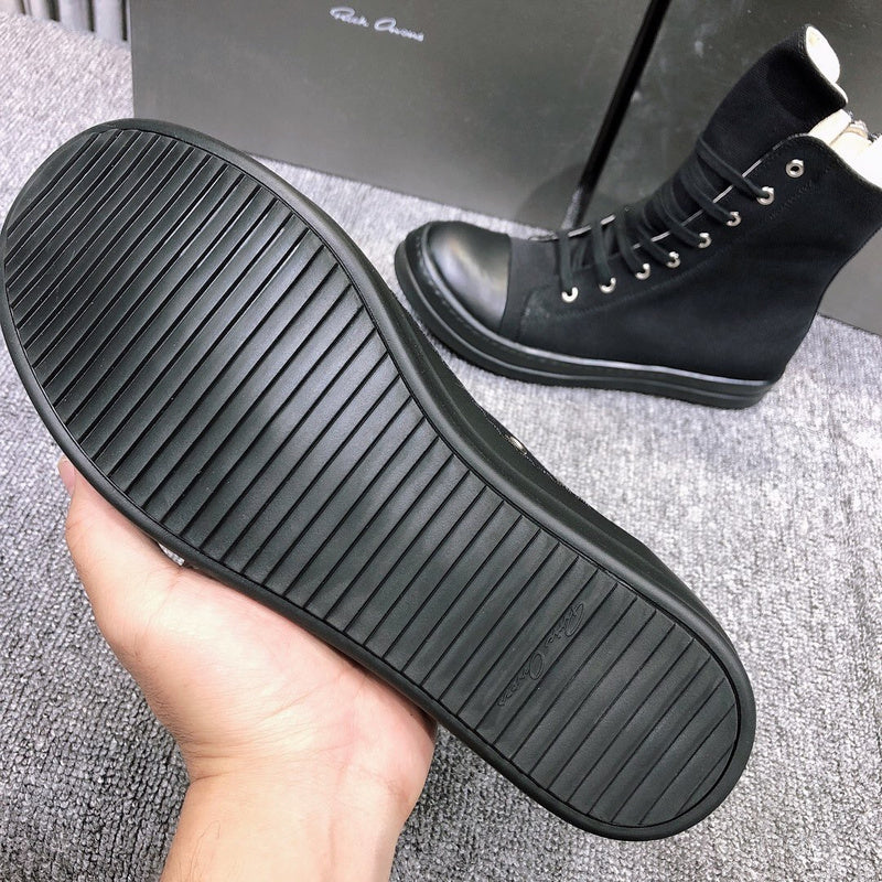 High-Top Black Canvas Sneakers - Phantom Kicks